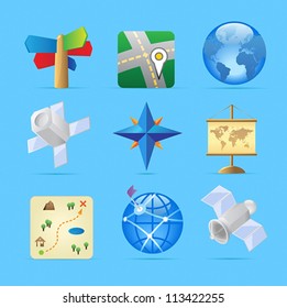 Icons for navigation. Vector illustration.