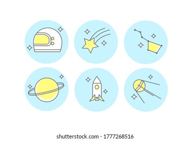 
Icons for networks space. Vector graphics