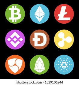 
Icons of new types of currency