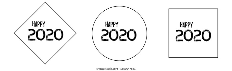 Icons for the new year. Decorative badges 2020. Vector.