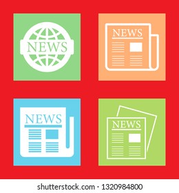 Icons for newspaper, vector illustration in flat, EPS10. 
