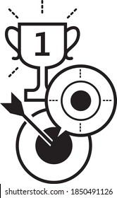 icons for number one and reaching the target