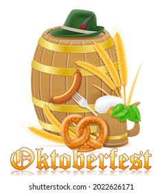 icons objects and design elements for oktoberfest beer festivalvector illustration isolated on white background