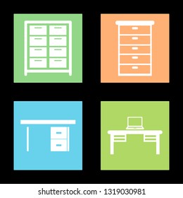 Icons for office accessories, vector illustration in flat, EPS10.