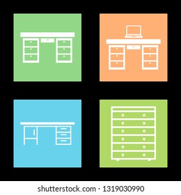 Icons for office accessories, vector illustration in flat, EPS10.