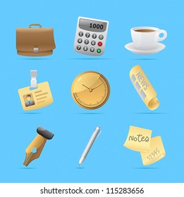 Icons for office and stationery. Vector illustration.
