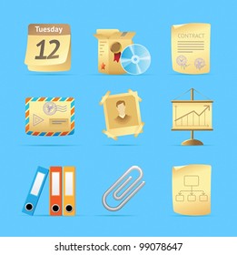 Icons for office and stationery. Vector illustration.