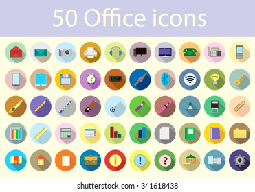 Icons of office supplies / Icons (all as office work, office supplies, electronics, etc.)