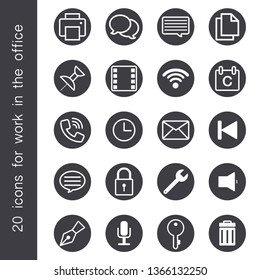 Icons for office use with various styles.