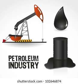 icons in the oil industry, contains gallon, pump and drop of oil, vector illustration