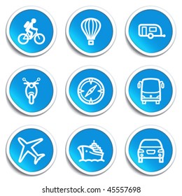 Icons on blue stickers 20