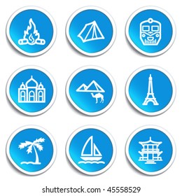 Icons on blue stickers 22