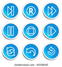 Icons on blue stickers 29