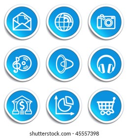 Icons on blue stickers 5