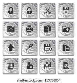 Icons on buttons with pattern, set 5.