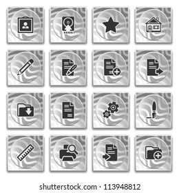 Icons on buttons with pattern, set 11.