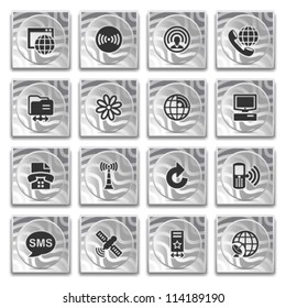 Icons on buttons with pattern, set 12.