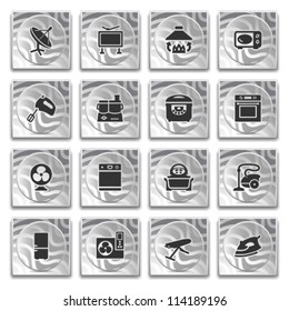 Icons on buttons with pattern, set 17.