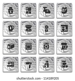 Icons on buttons with pattern, set 13.