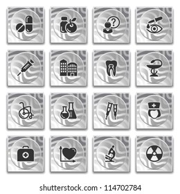 Icons on buttons with pattern, set 15.