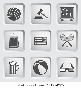 Icons on the buttons for Web Design and Mobile Applications Set 1. Vector illustration.