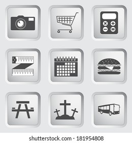 Icons on the buttons for Web Design and Mobile Applications Set 3. Vector illustration.