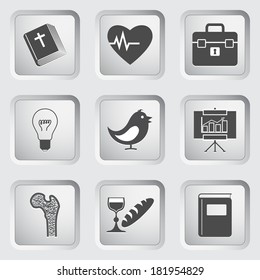 Icons on the buttons for Web Design and Mobile Applications Set 2. Vector illustration.