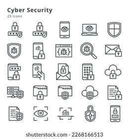 iconos sobre ciberseguridad y temas relacionados