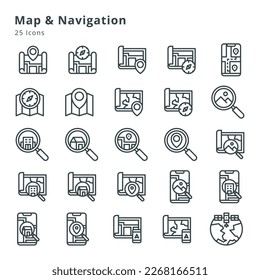 iconos en el mapa, navegación e iconos relacionados