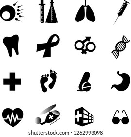 Icons on medical subjects, medical miniatures, isolate, vector