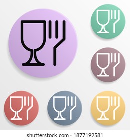 Icons on the microwave badge color set icon. Simple glyph, flat vector of wash icons for ui and ux, website or mobile application