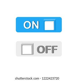 Icons On and Off. Vector illustration on white background.