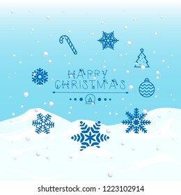 Icons on snow cold