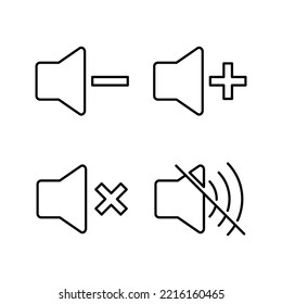 ICONS ON STYLE LINE THE VOLUME BUTTON SET