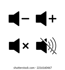 ICONS ON STYLE SOLID THE VOLUME BUTTON SET