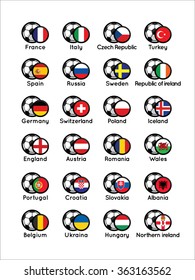 Icons on the subject of football. football championship Euro 2016