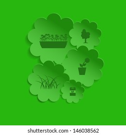 The icons on the theme of garden plants