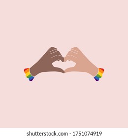 Icons on a theme the LGBTQ. The flag of the spectrum of pride, homosexuality, the emblem of equality. 