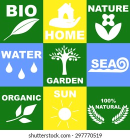 icons on the theme of nature, surrounding world
