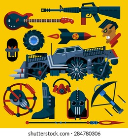 Icons on the theme of rock postapokalipsis and future