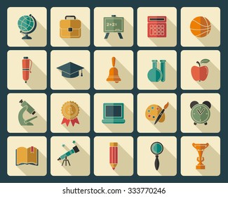  Icons on the theme of school and education