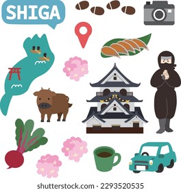 Symbole zum Thema Präfektur Shiga in Japan