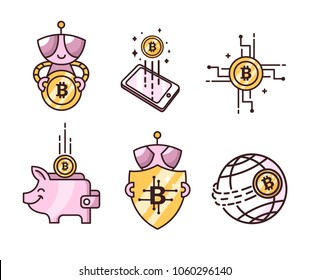 Icons on the topic bitcoin