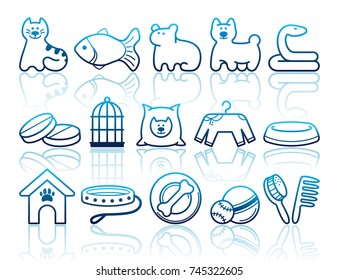 Icons on a veterinary science and care theme house pupils