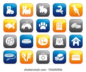 Icons on a veterinary science and care theme house pupils