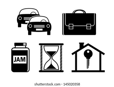 Icons on white background
