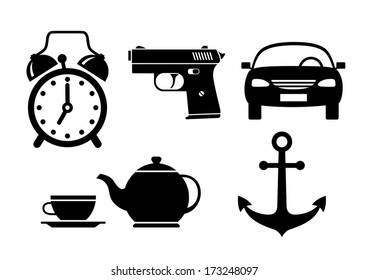 Icons on white background