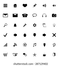 Icons on white background for a website