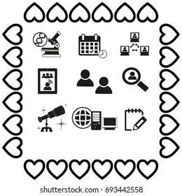 Icons for online education, video tutorials, training courses