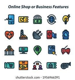 icons online shop or business features perfect for any project purposes